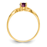 10k Polished Genuine Rhodolite Garnet Birthstone Ring